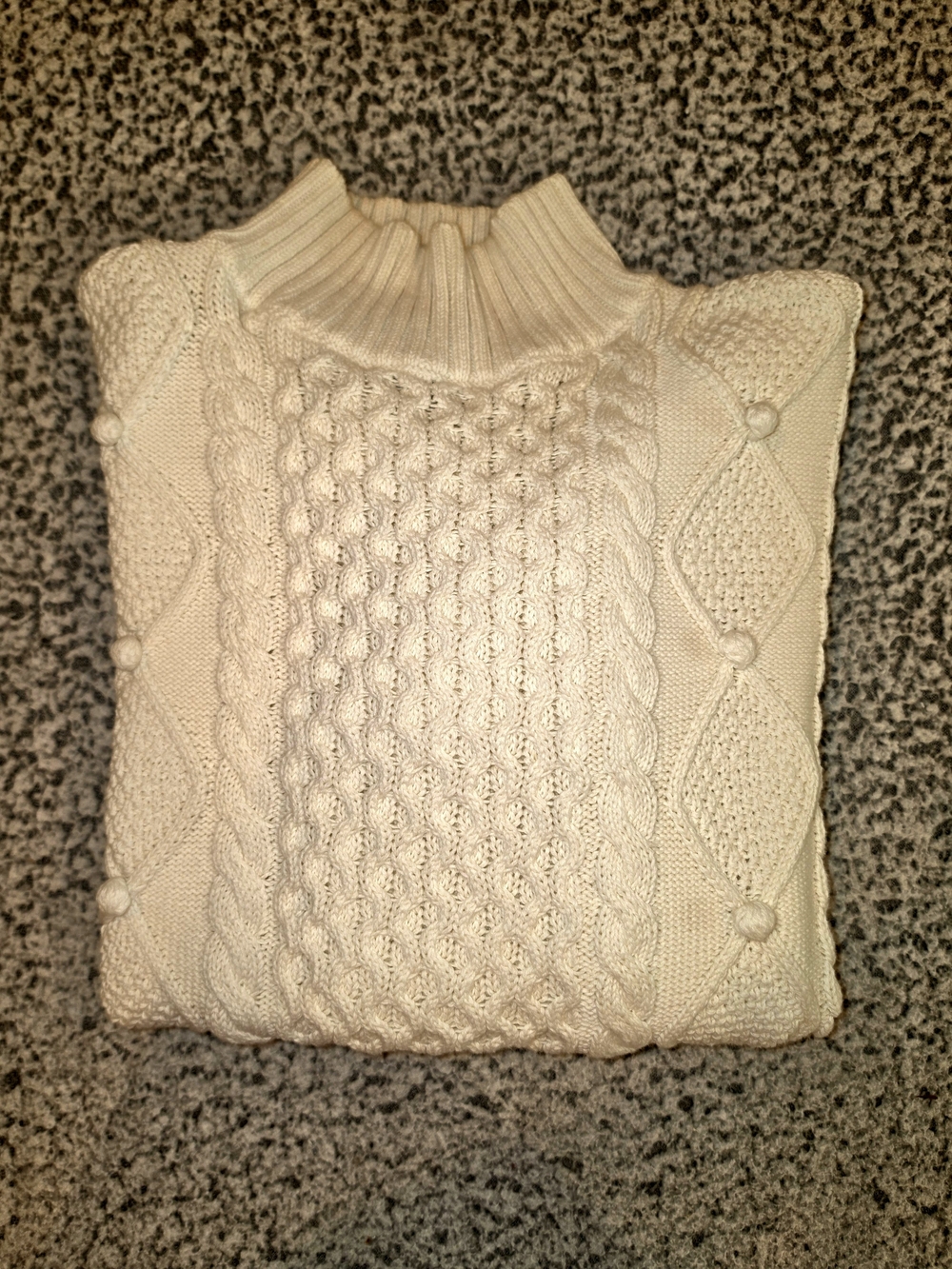 Womens J. Crew Cream Cable-Knit Turtleneck Sweater